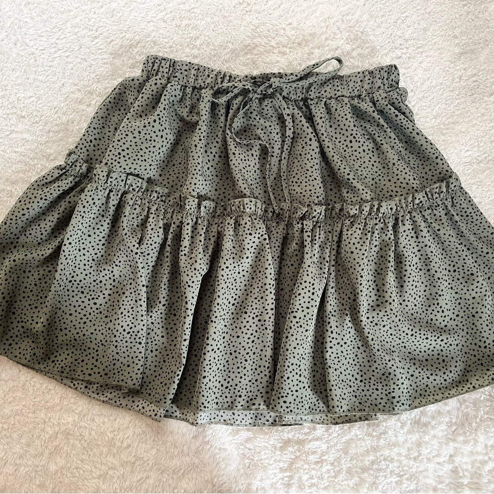 Green Fit n Flare Skirt